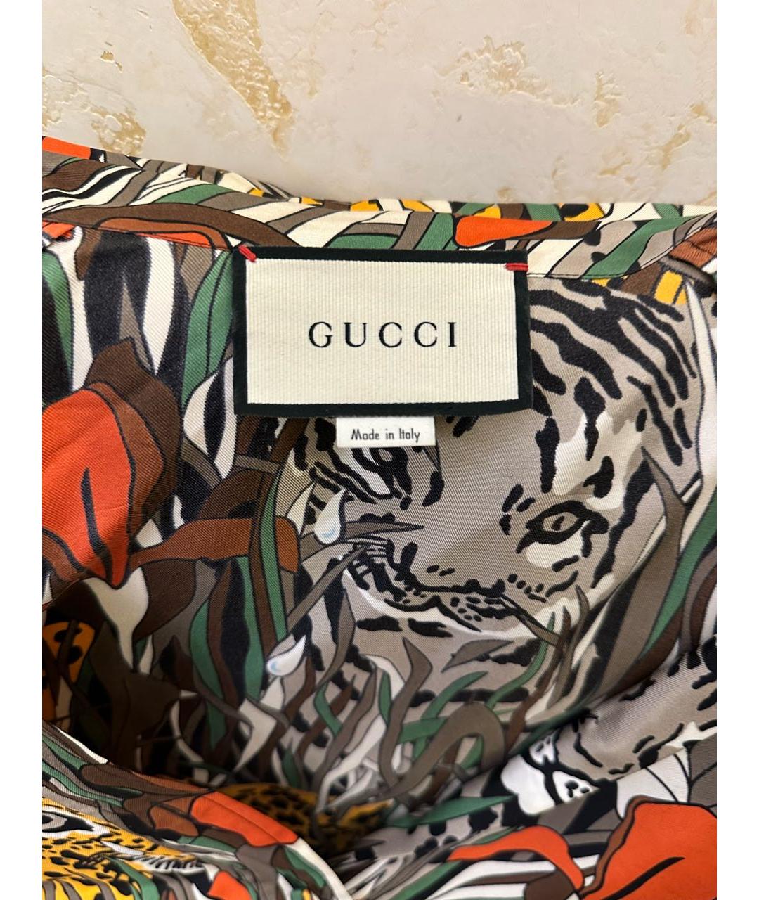 GUCCI Мульти шелковое платье, фото 4