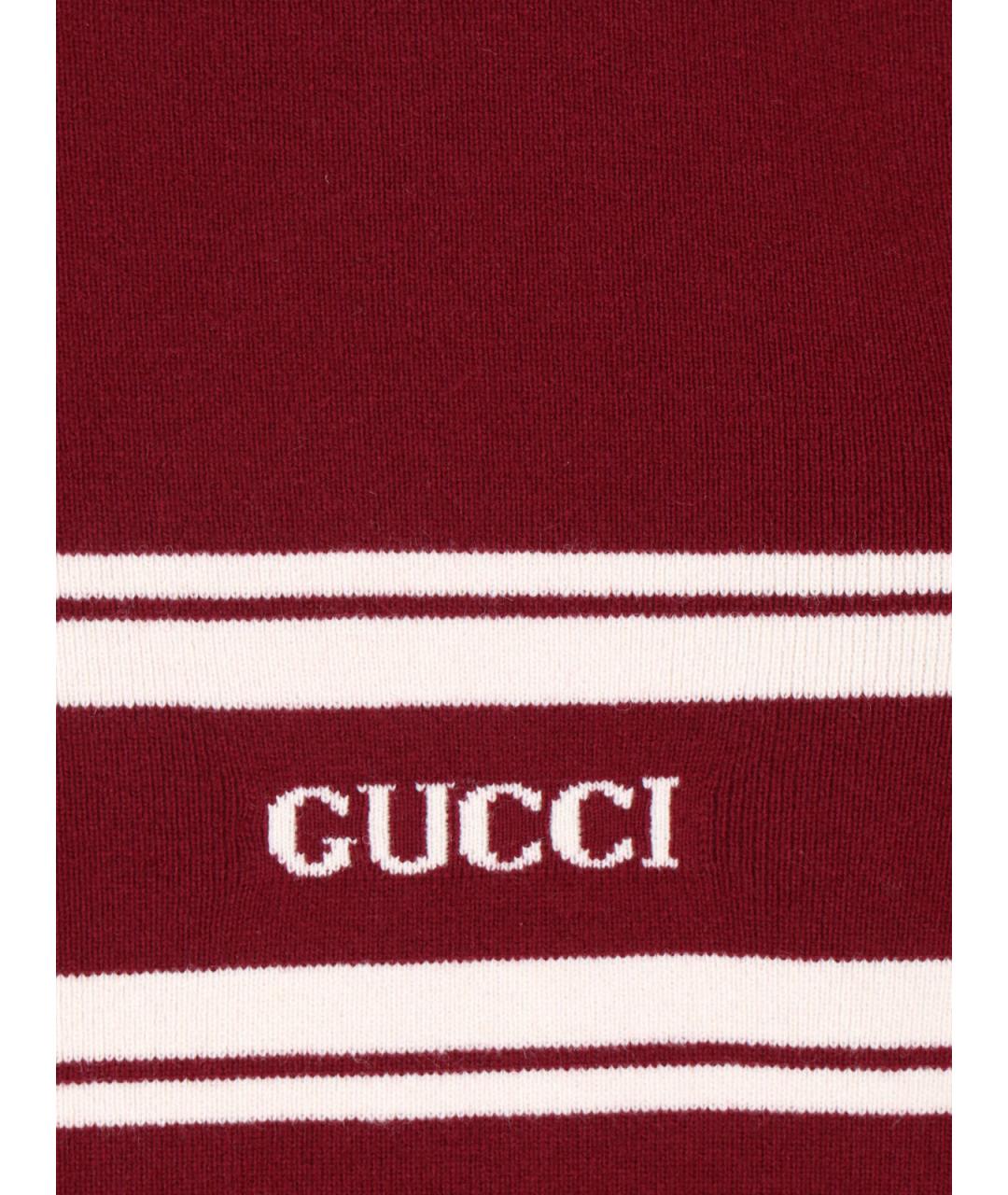 GUCCI Бордовый шерстяной джемпер / свитер, фото 4