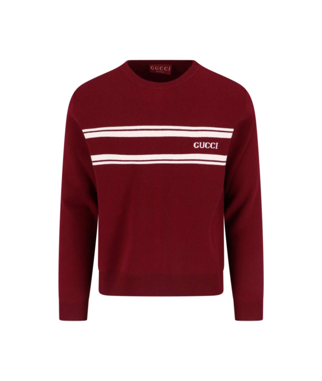 GUCCI Бордовый шерстяной джемпер / свитер, фото 1