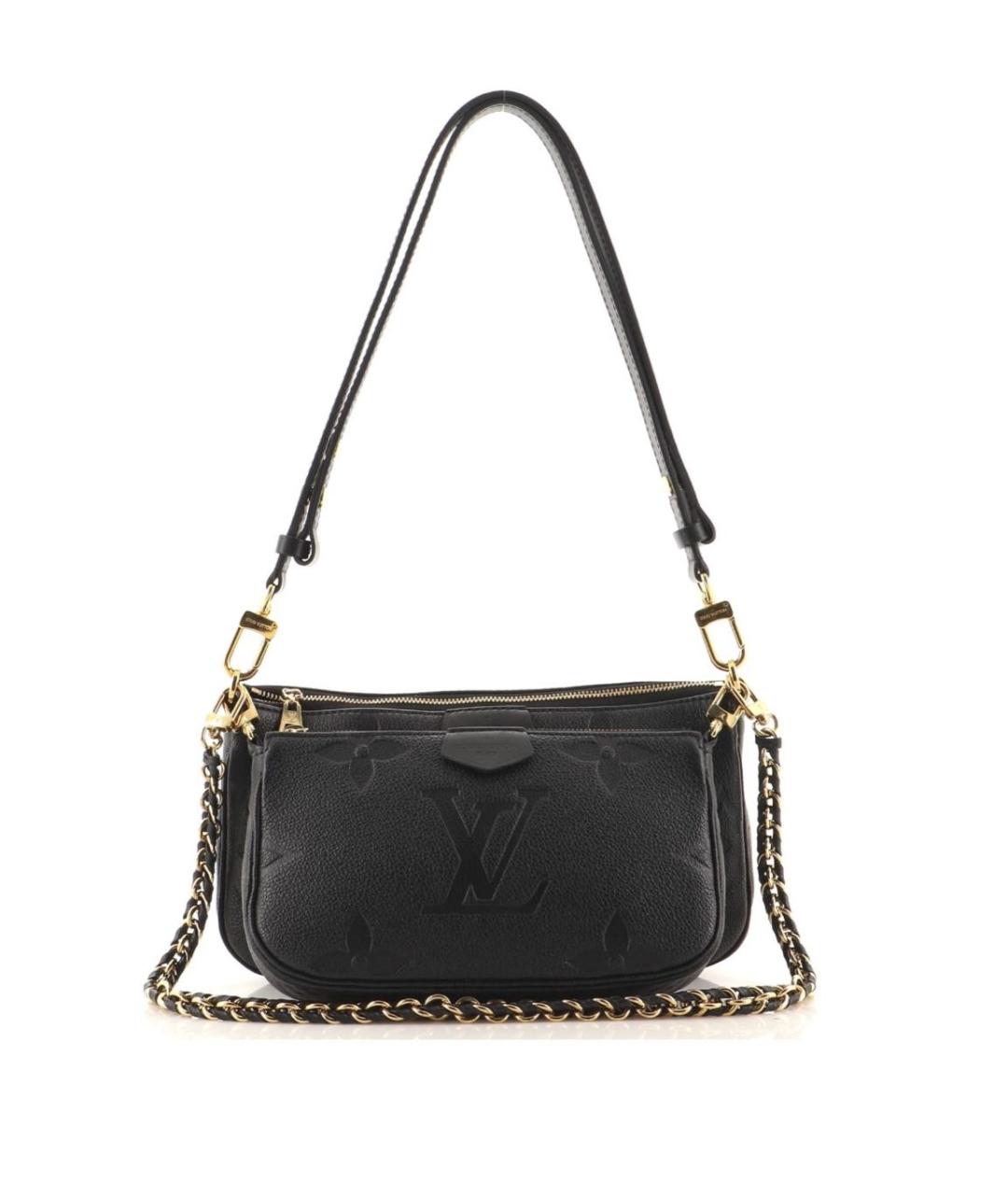 LOUIS VUITTON Черная кожаная сумка через плечо, фото 1