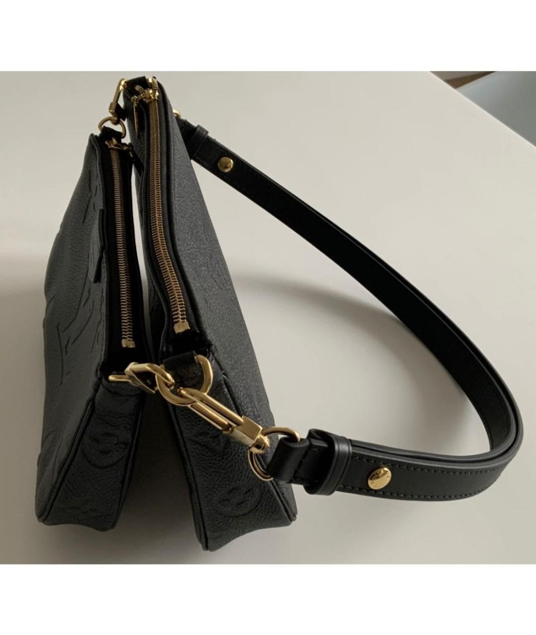 LOUIS VUITTON Черная кожаная сумка через плечо, фото 6