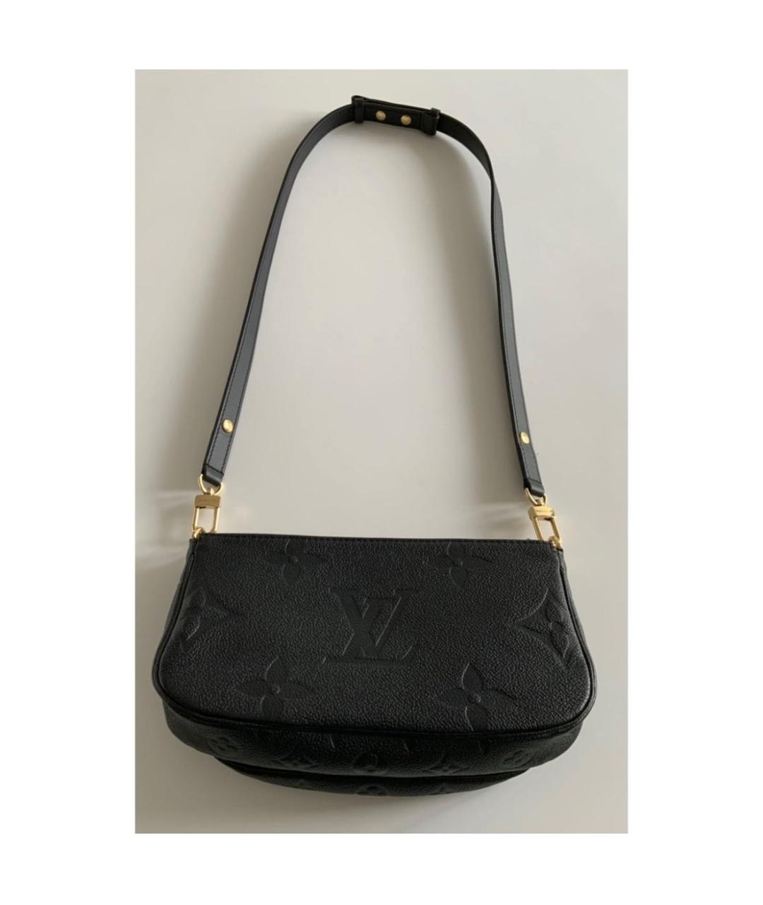 LOUIS VUITTON Черная кожаная сумка через плечо, фото 2