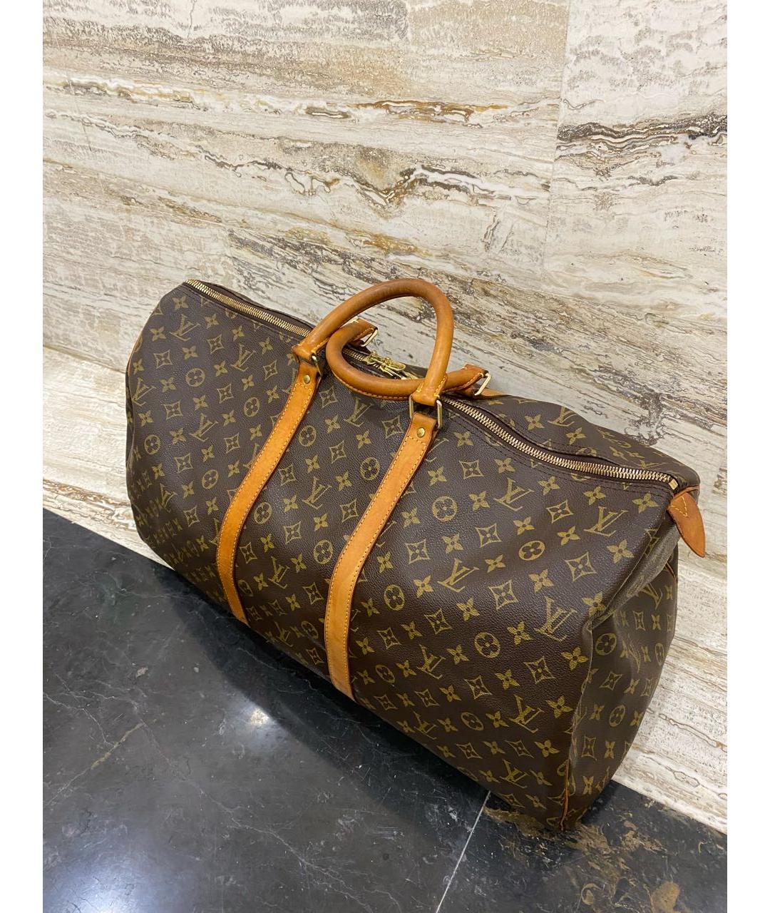 LOUIS VUITTON Коричневая дорожная/спортивная сумка, фото 9