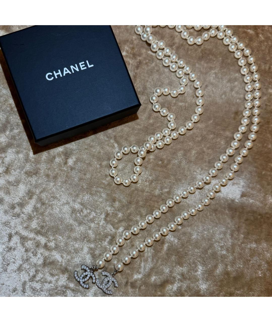 CHANEL Белое жемчужное колье, фото 5