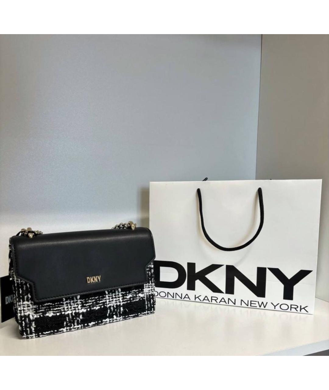 DKNY Черная твидовая сумка через плечо, фото 3