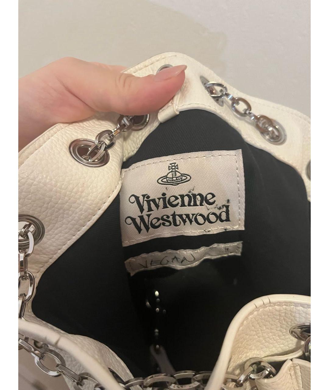 VIVIENNE WESTWOOD Белая сумка тоут из искусственной кожи, фото 4