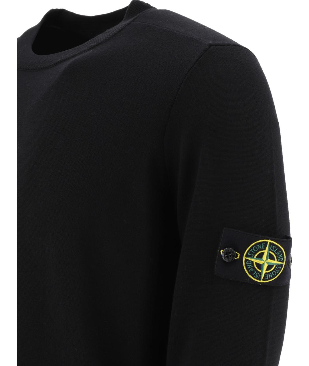 STONE ISLAND Черный шерстяной джемпер / свитер, фото 4