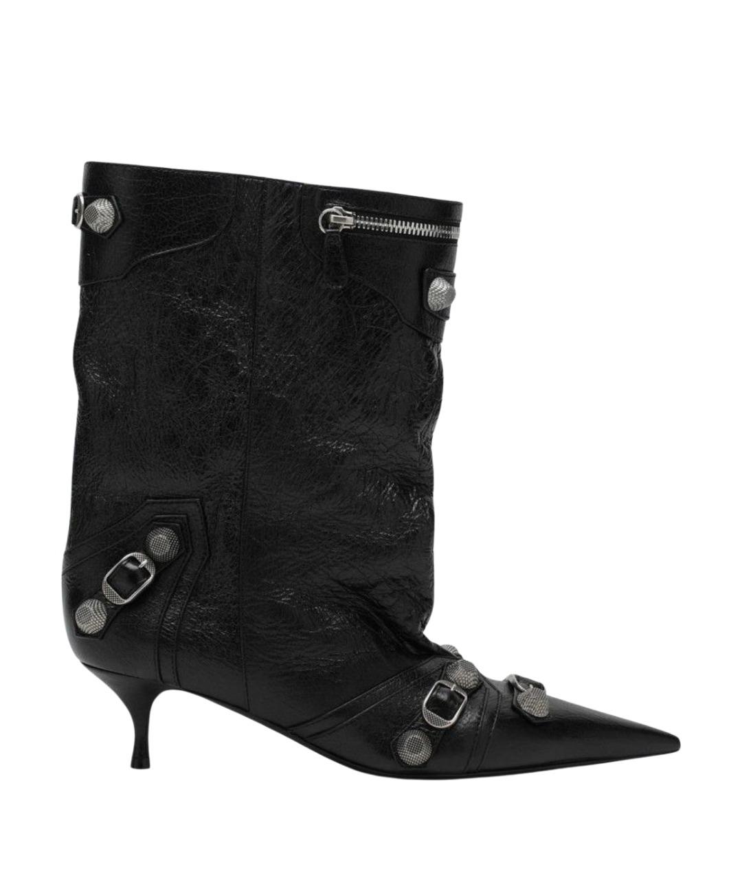 BALENCIAGA Черные кожаные ботильоны, фото 1