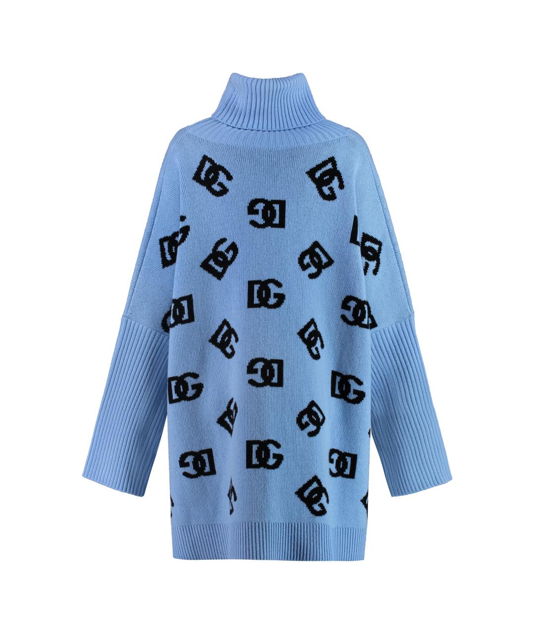 DOLCE&GABBANA Голубой шерстяной джемпер / свитер, фото 2