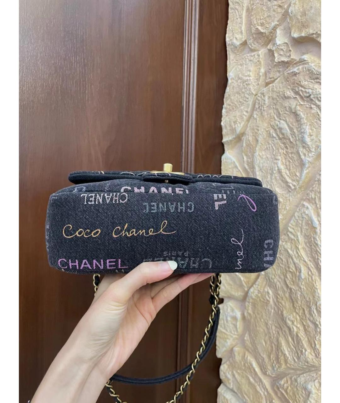 CHANEL Темно-синяя деним сумка через плечо, фото 4