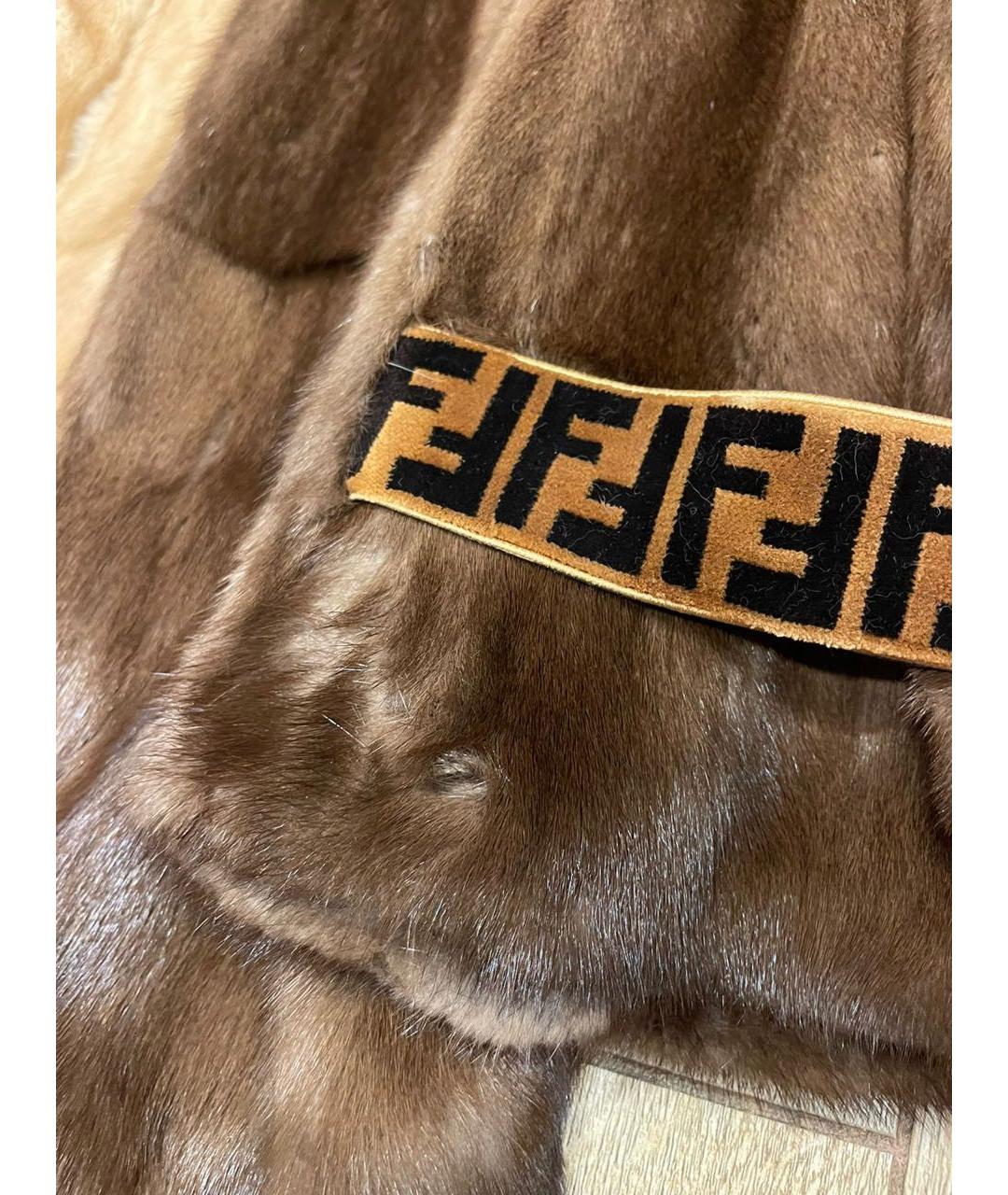 FENDI Коричневая меховая шуба, фото 4