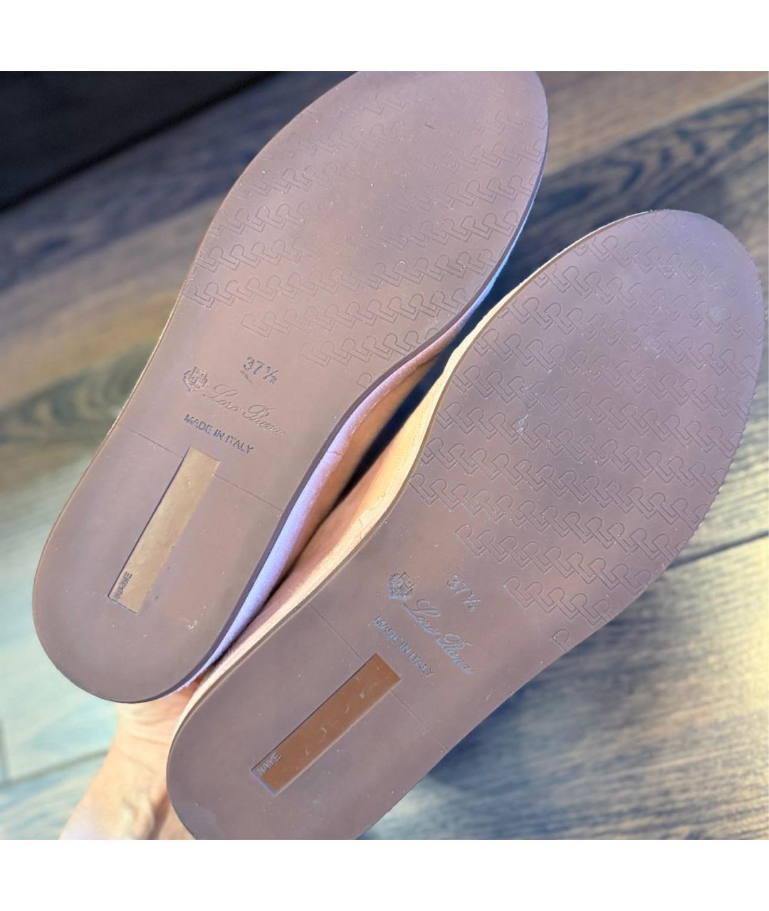 LORO PIANA Розовые замшевые кеды, фото 4
