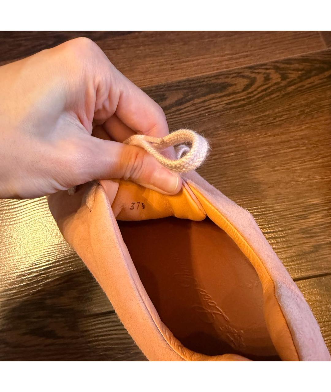 LORO PIANA Розовые замшевые кеды, фото 3