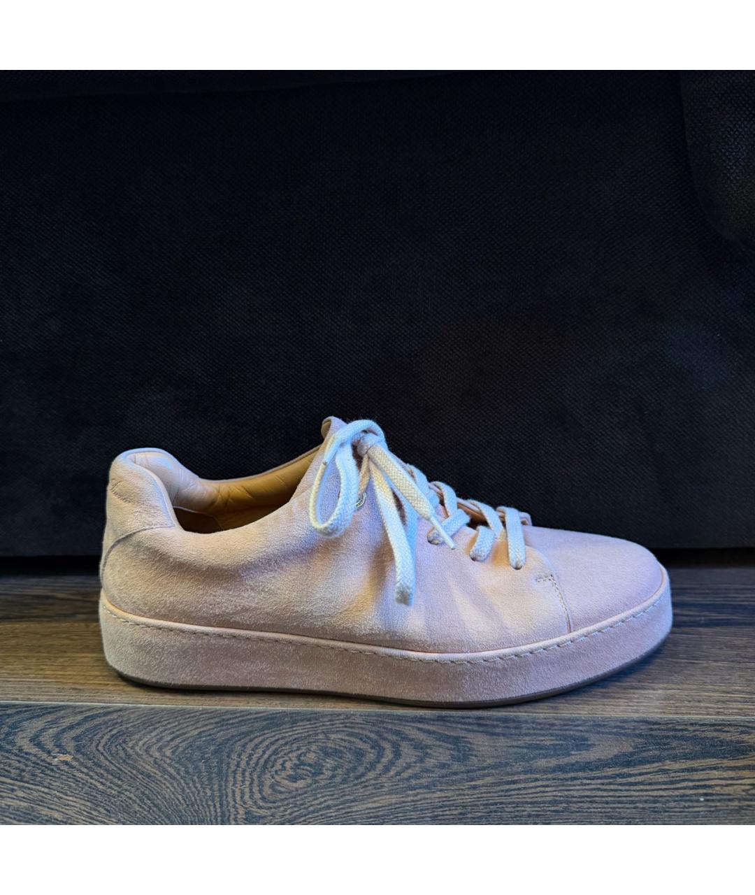 LORO PIANA Розовые замшевые кеды, фото 6