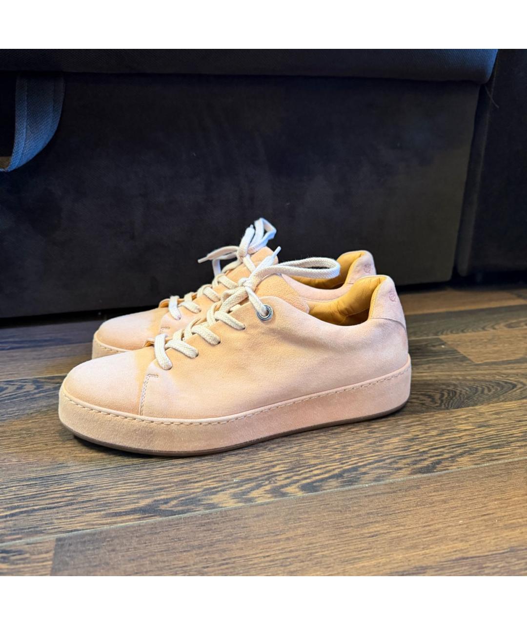 LORO PIANA Розовые замшевые кеды, фото 2