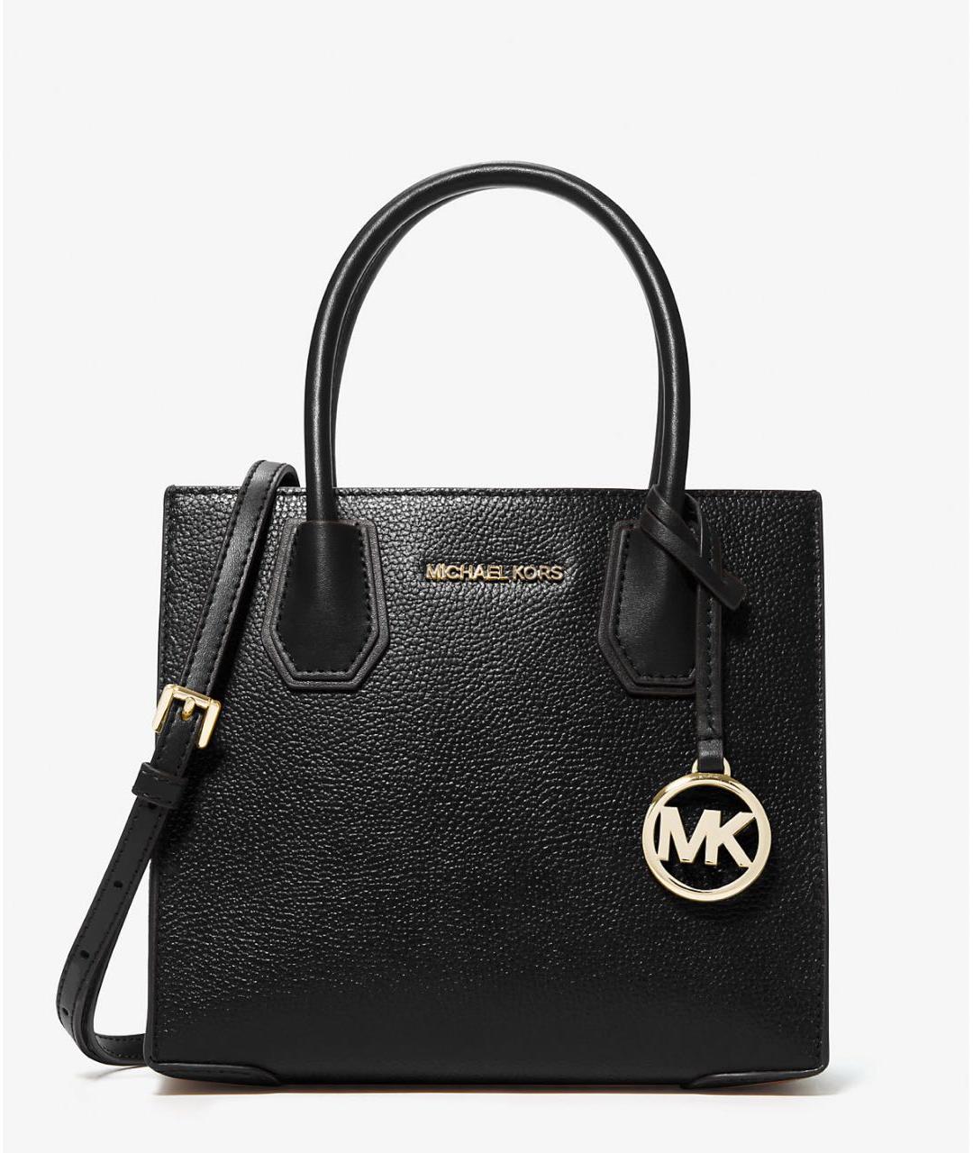 MICHAEL MICHAEL KORS Черная кожаная сумка тоут, фото 5