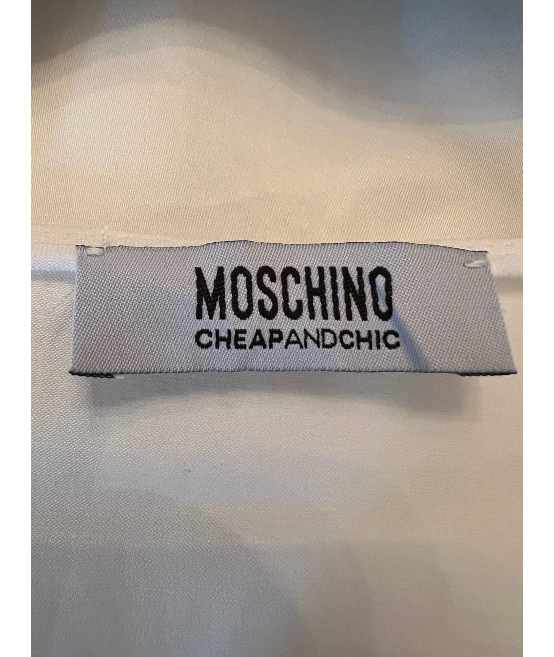 MOSCHINO Белое хлопковое повседневное платье, фото 4