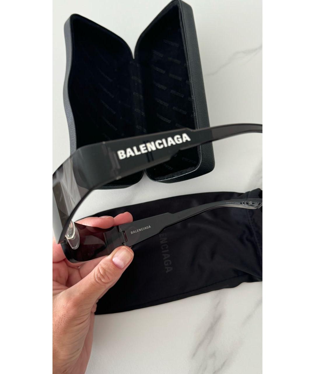 BALENCIAGA Черные пластиковые солнцезащитные очки, фото 3