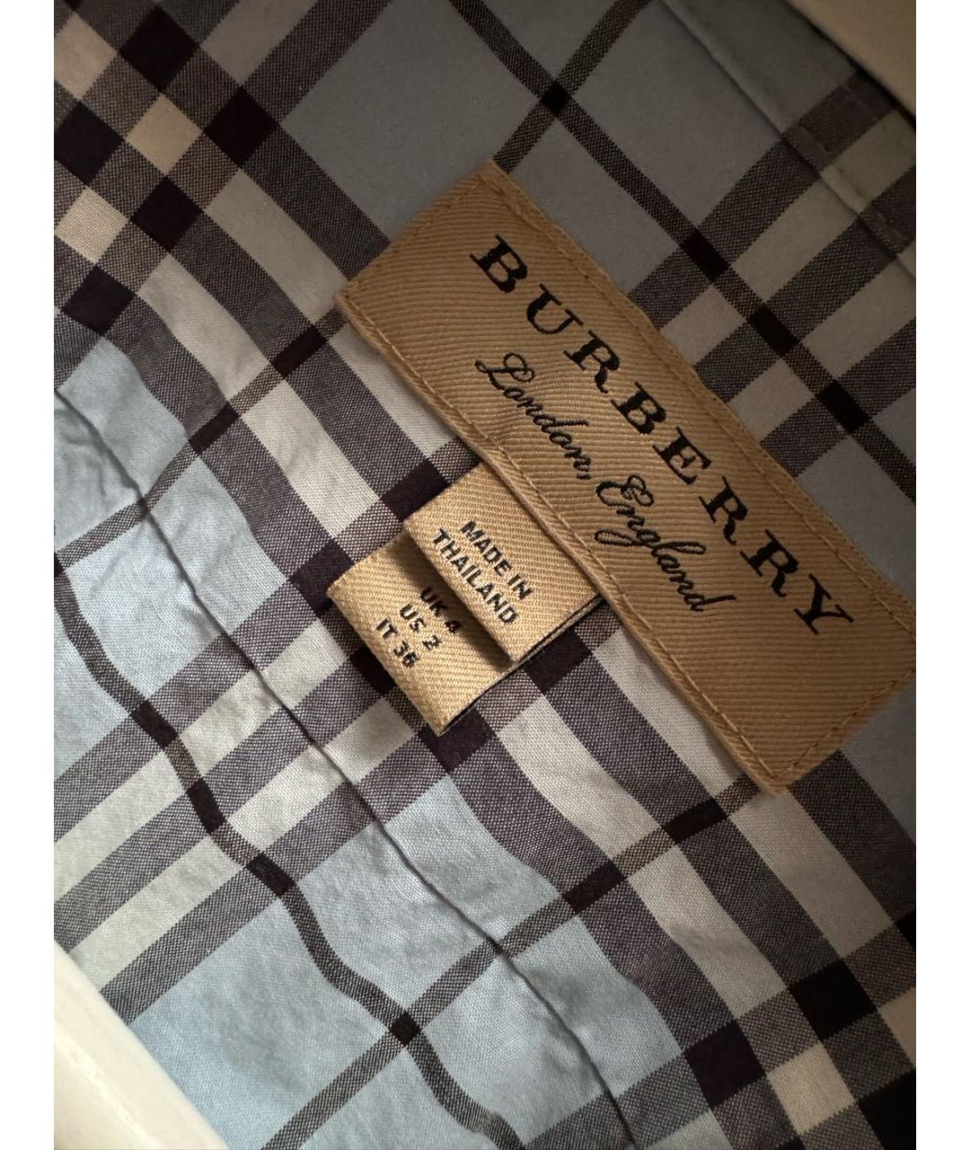 BURBERRY Голубая хлопковая рубашка, фото 3