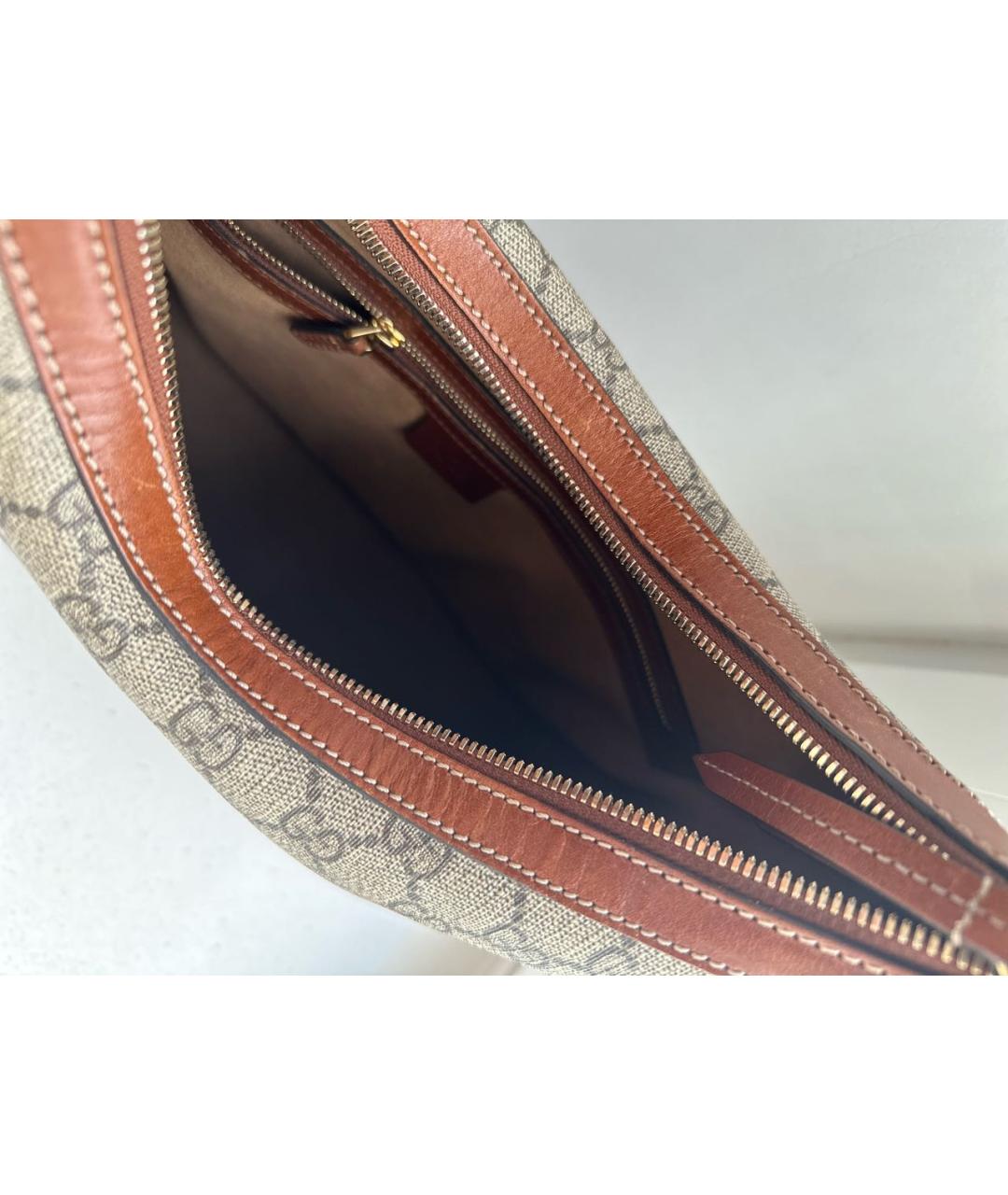 GUCCI Коричневая кожаная сумка тоут, фото 4