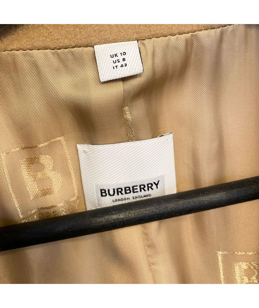 BURBERRY Бежевое шерстяное пальто, фото 3