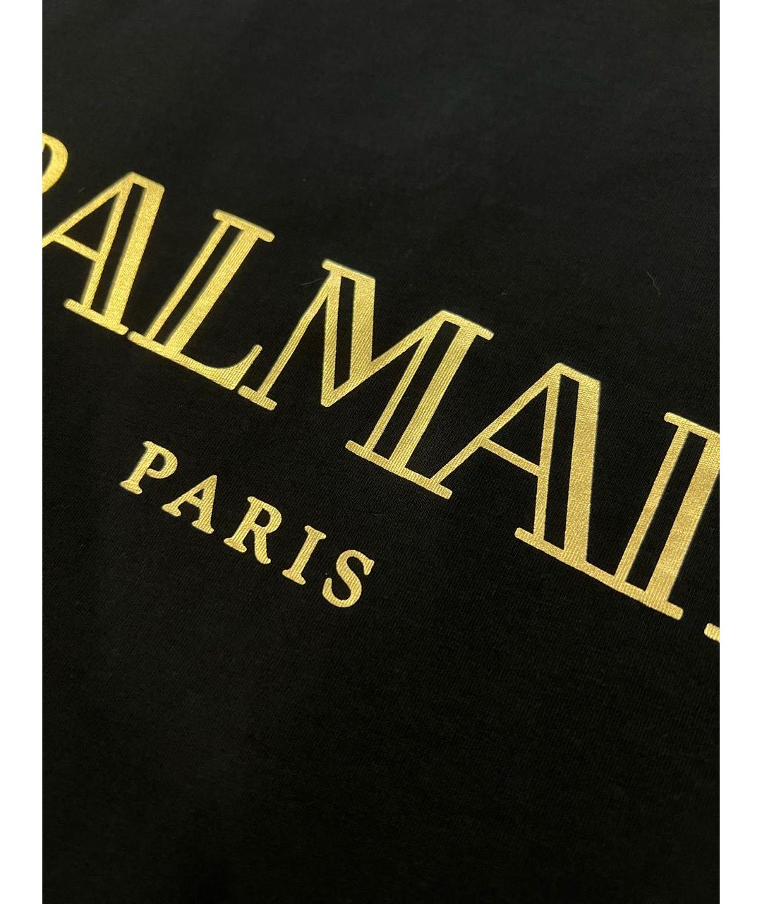 BALMAIN Черная хлопковая футболка, фото 4