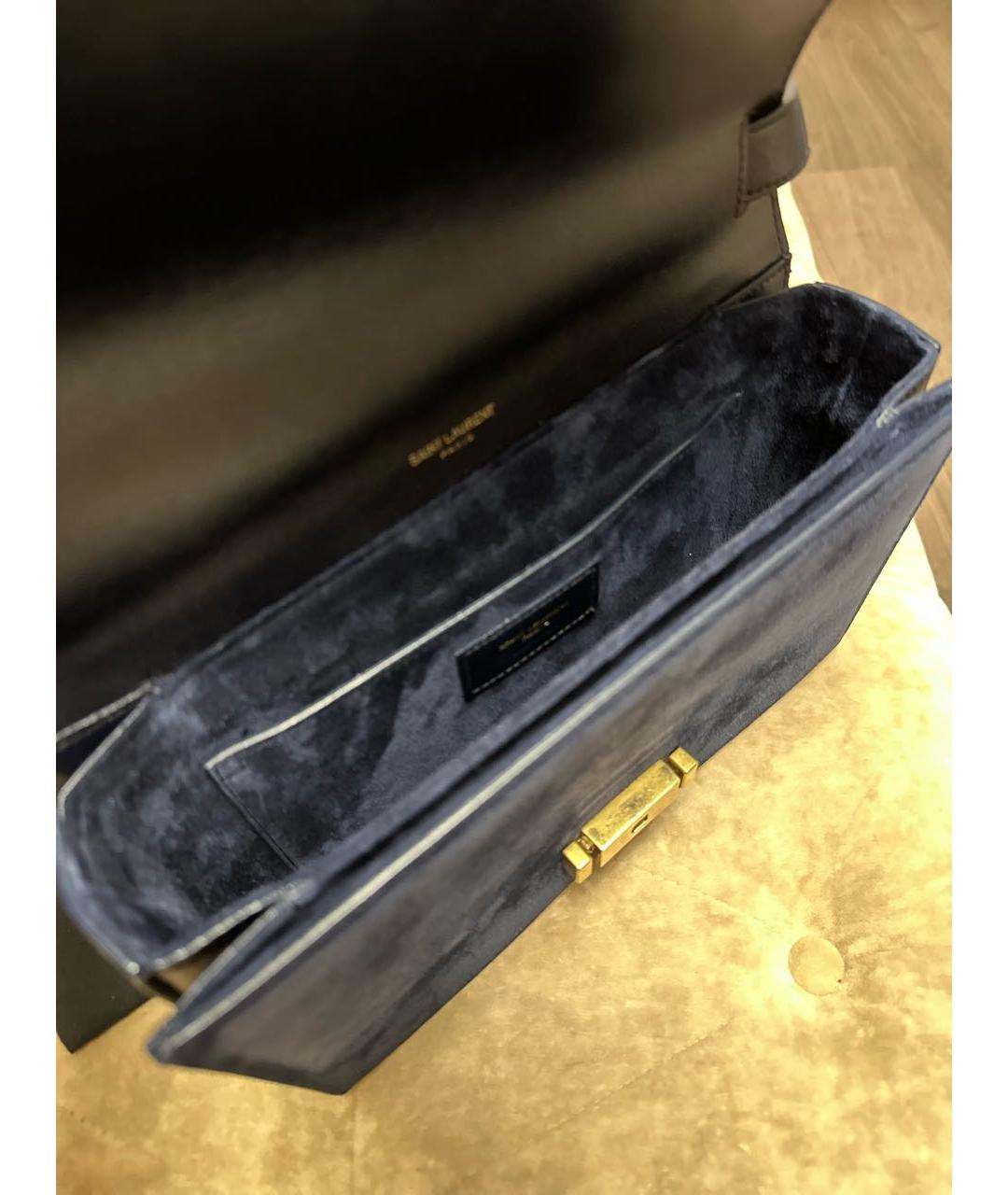 SAINT LAURENT Синяя кожаная сумка через плечо, фото 4