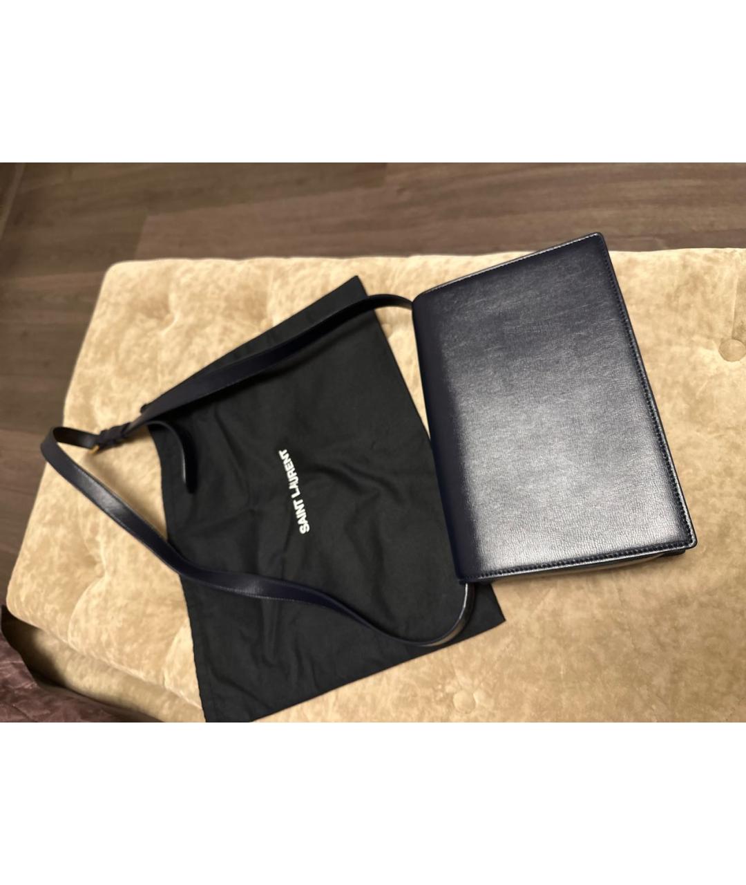 SAINT LAURENT Синяя кожаная сумка через плечо, фото 3