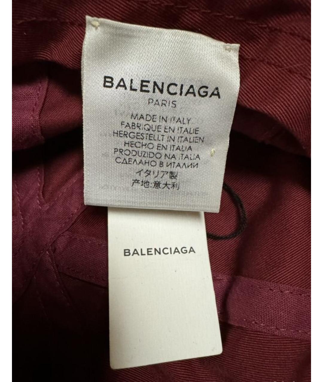 BALENCIAGA Бордовая хлопковая кепка/бейсболка, фото 4