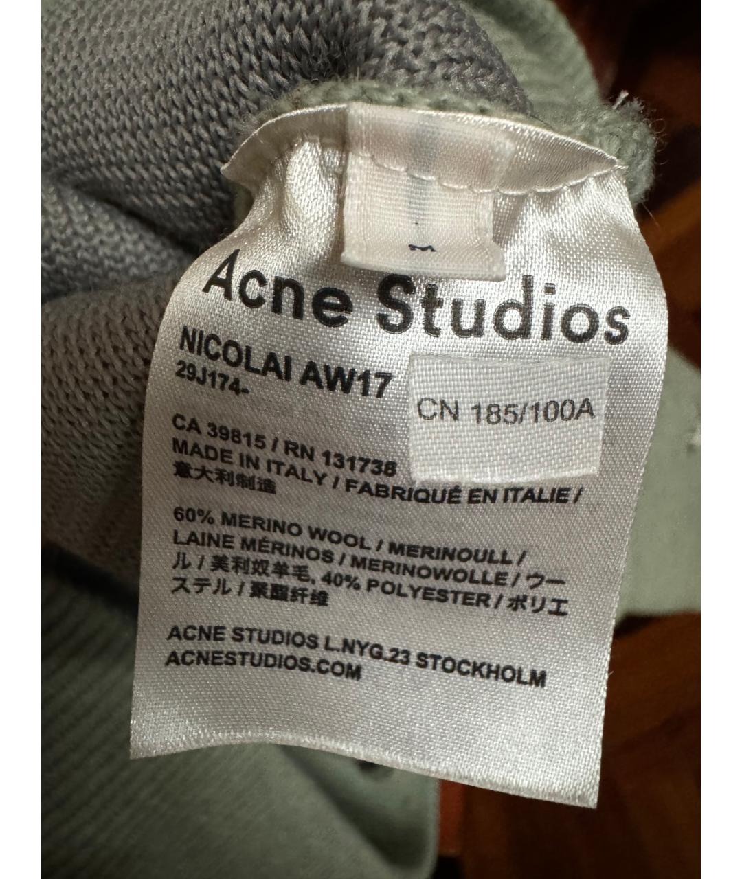 ACNE STUDIOS Зеленый шерстяной джемпер / свитер, фото 3