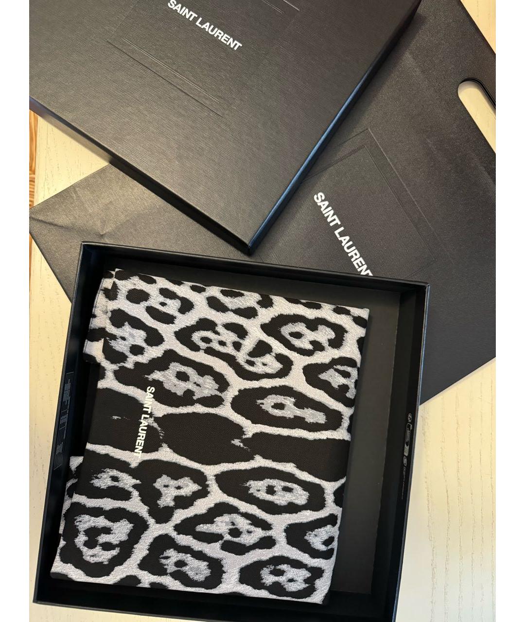 SAINT LAURENT Серая хлопковая сумка тоут, фото 3