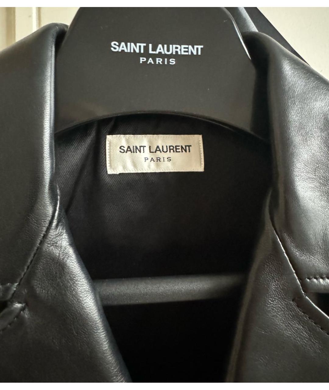 SAINT LAURENT Черная кожаная куртка, фото 3