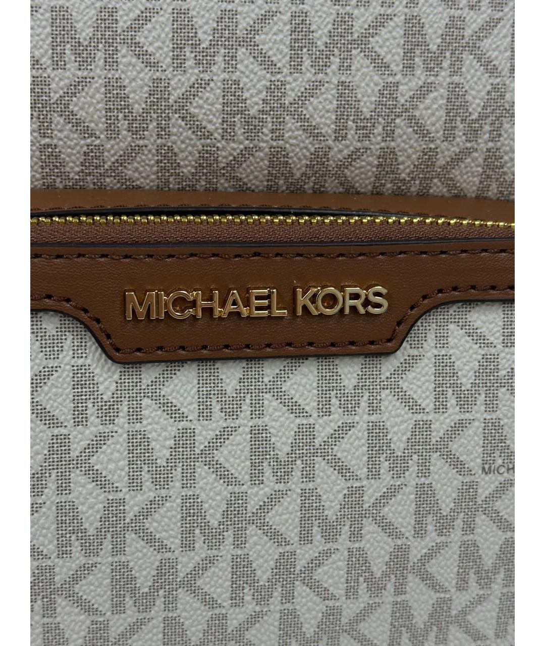 MICHAEL KORS Бежевый кожаный рюкзак, фото 8