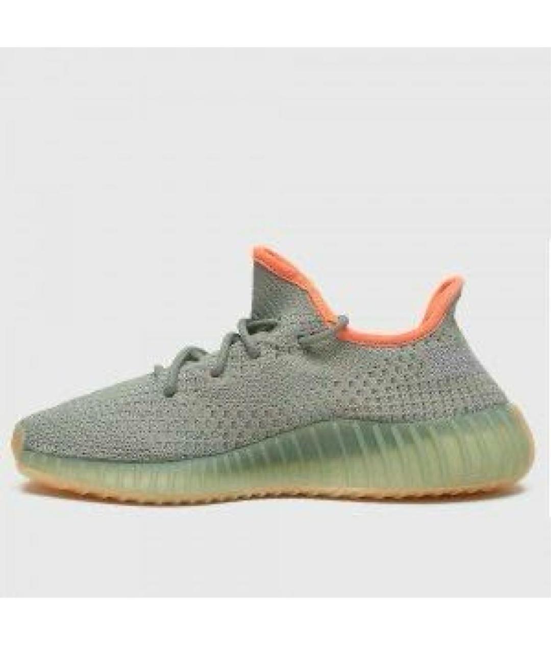 ADIDAS YEEZY Зеленые текстильные низкие кроссовки / кеды, фото 2