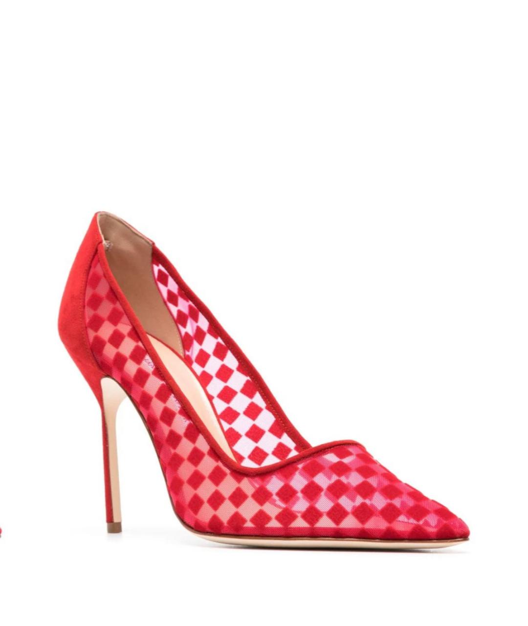 MANOLO BLAHNIK Красные кожаные туфли, фото 5