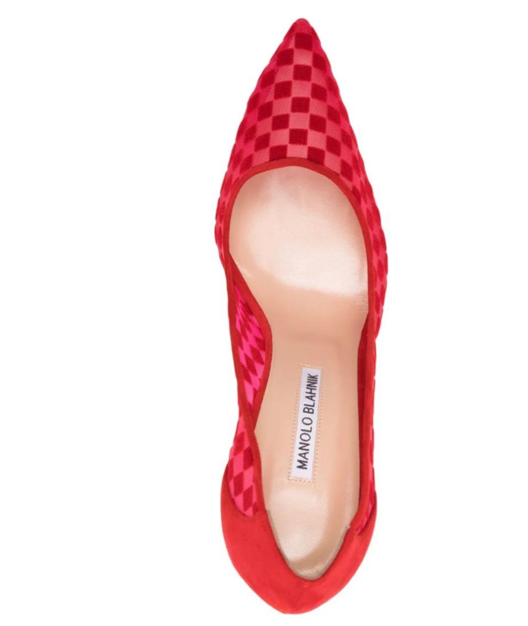 MANOLO BLAHNIK Красные кожаные туфли, фото 2