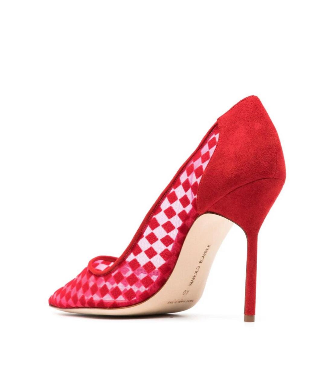 MANOLO BLAHNIK Красные кожаные туфли, фото 8