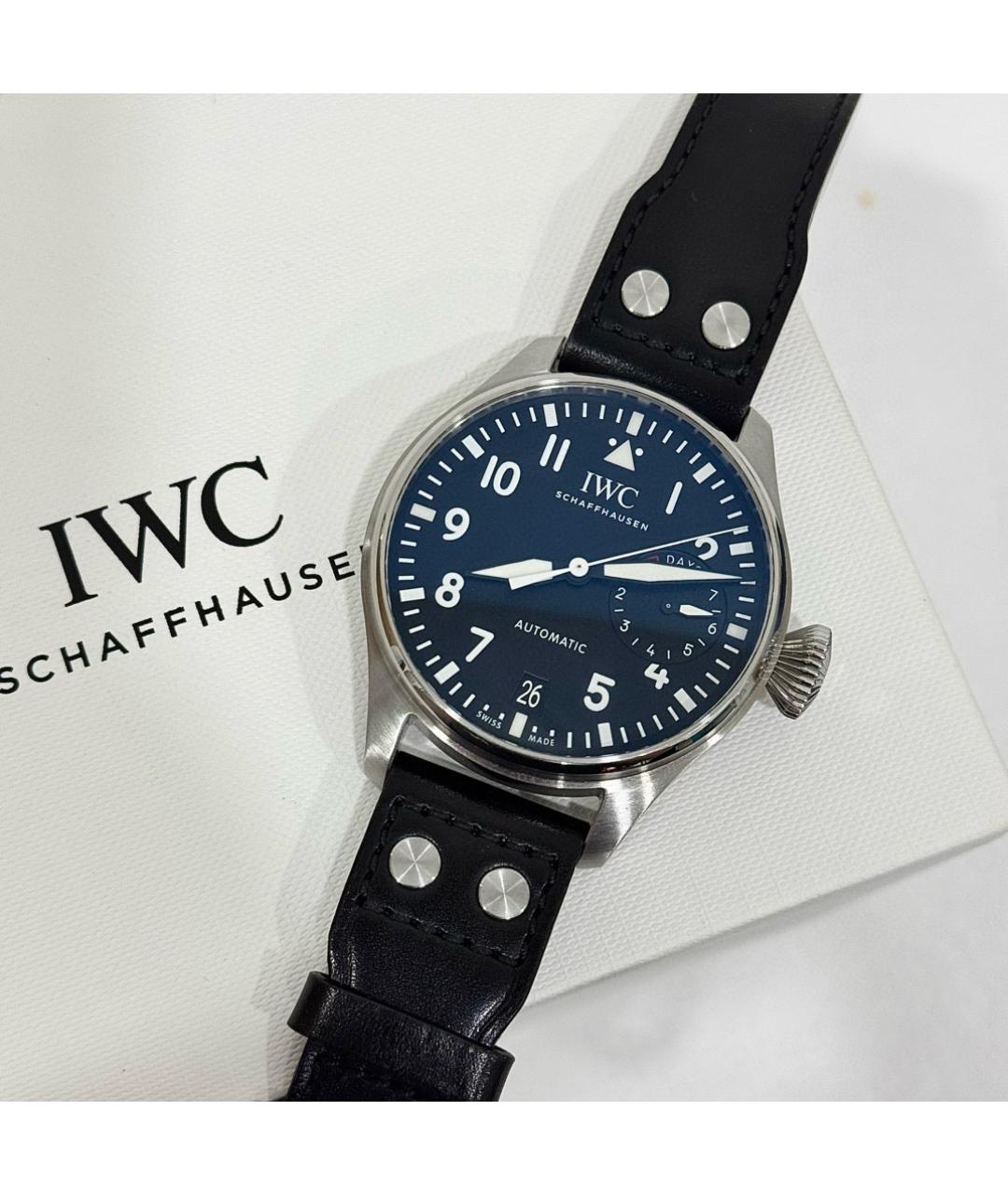 IWC Schaffhausen Черные металлические часы, фото 9