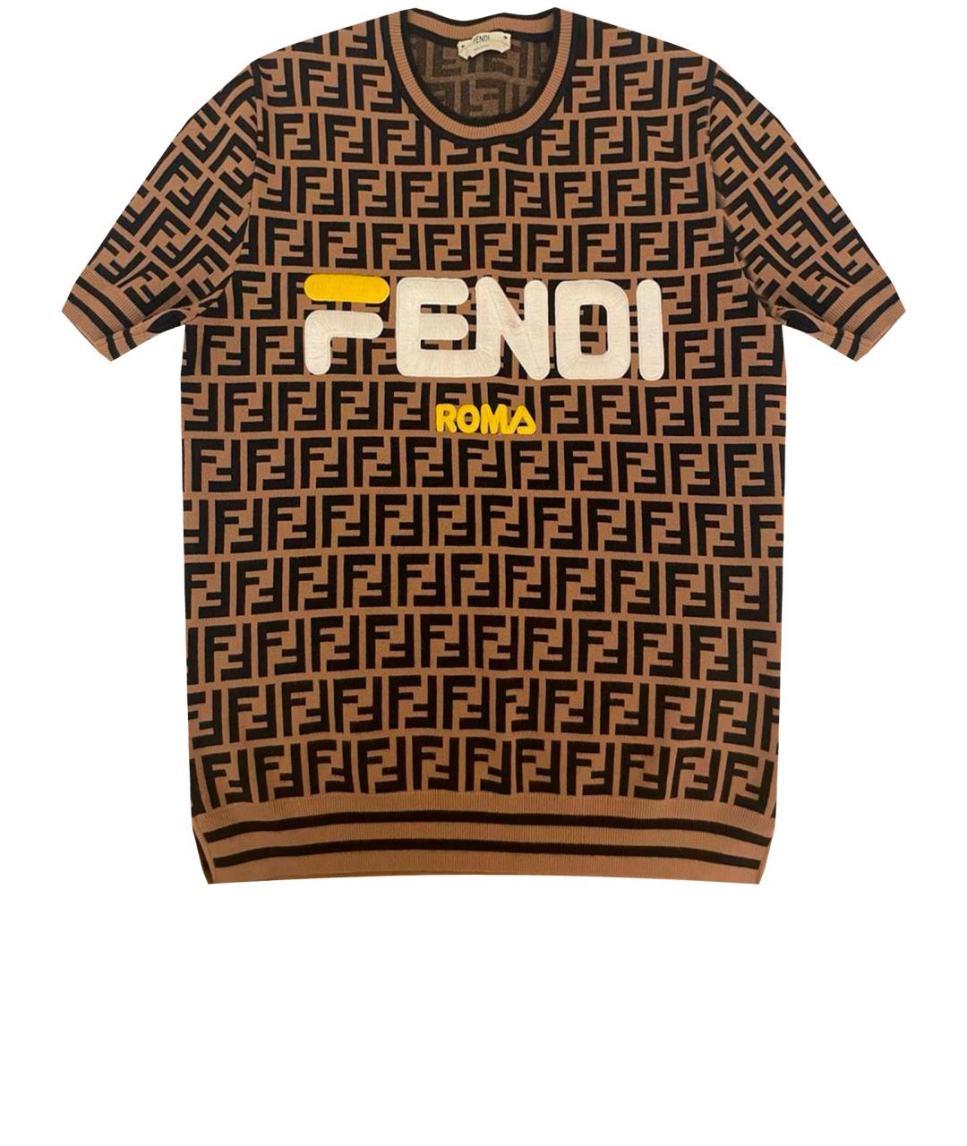 FENDI Коричневый кашемировый джемпер / свитер, фото 1