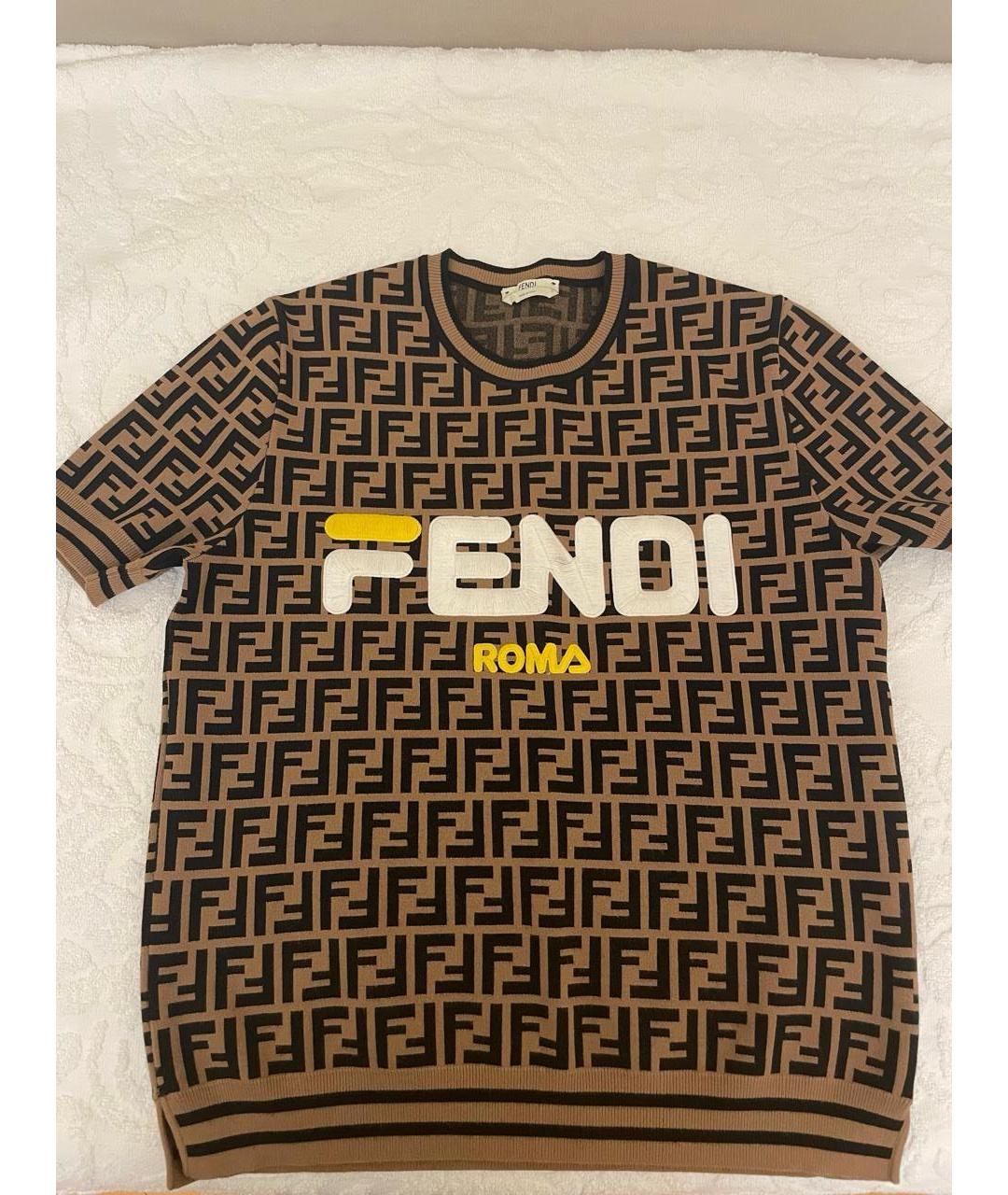 FENDI Коричневый кашемировый джемпер / свитер, фото 5