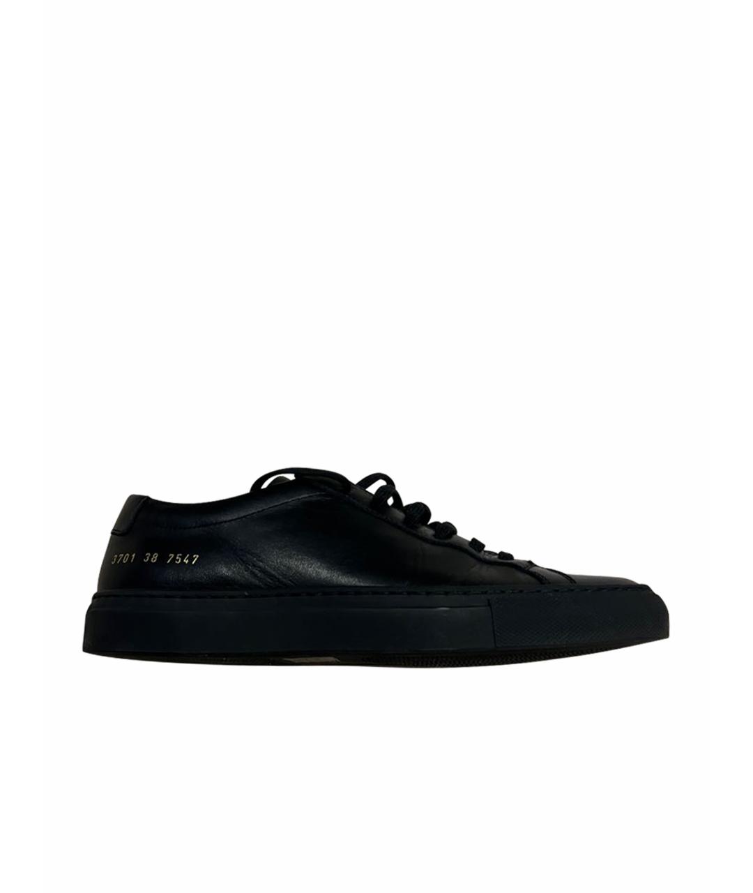 COMMON PROJECTS Черные кожаные кеды, фото 1