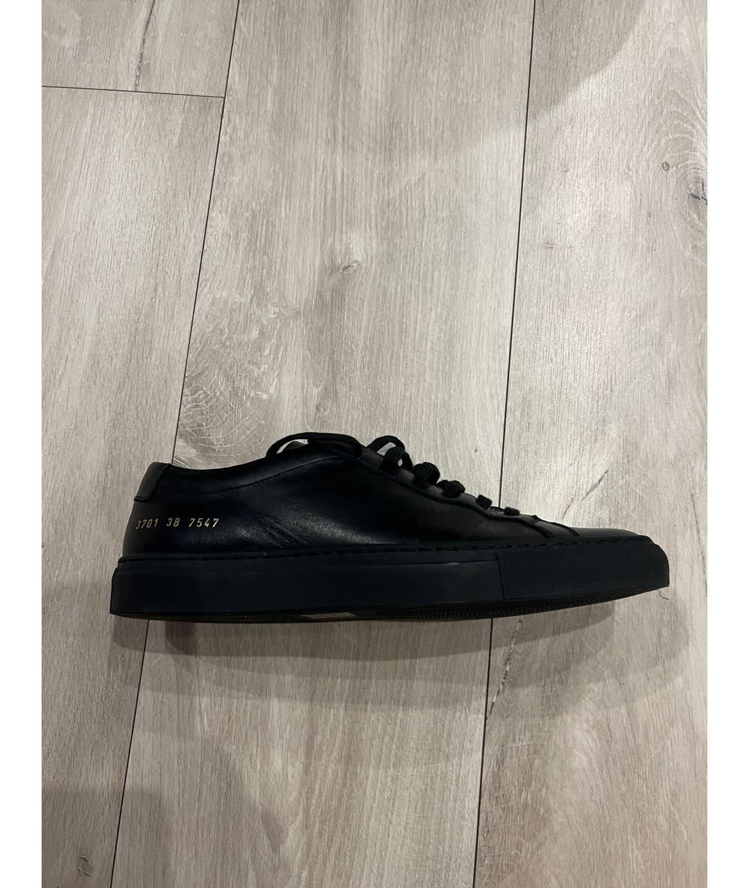 COMMON PROJECTS Черные кожаные кеды, фото 5