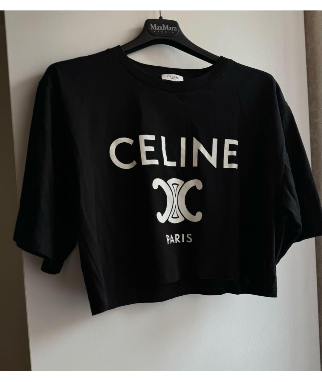 CELINE Черная футболка, фото 4