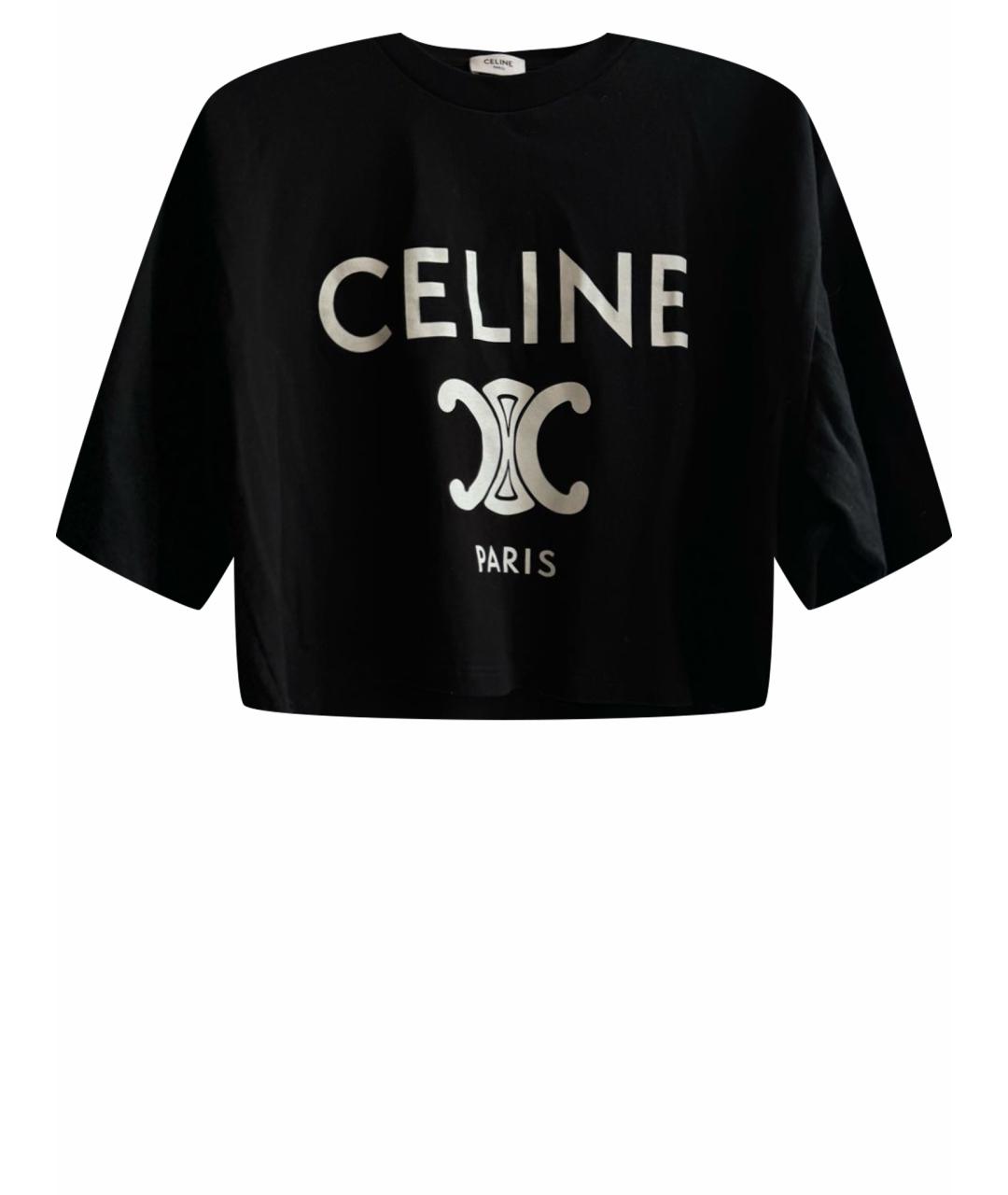 CELINE Черная футболка, фото 1