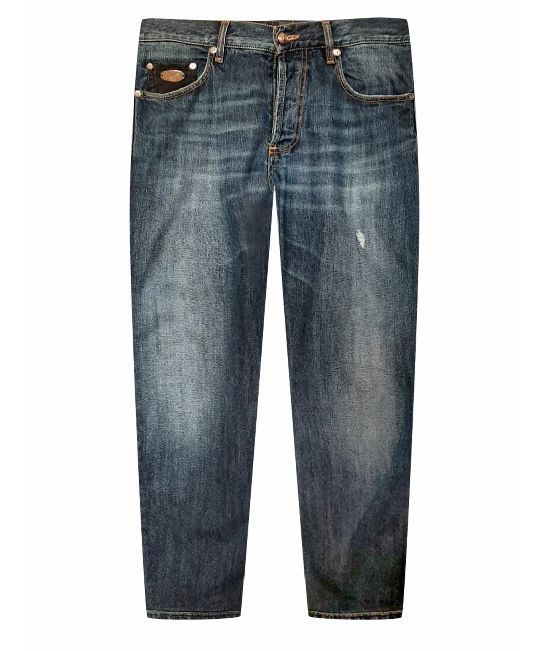 CESARE PACIOTTI Синие хлопковые прямые джинсы, фото 1