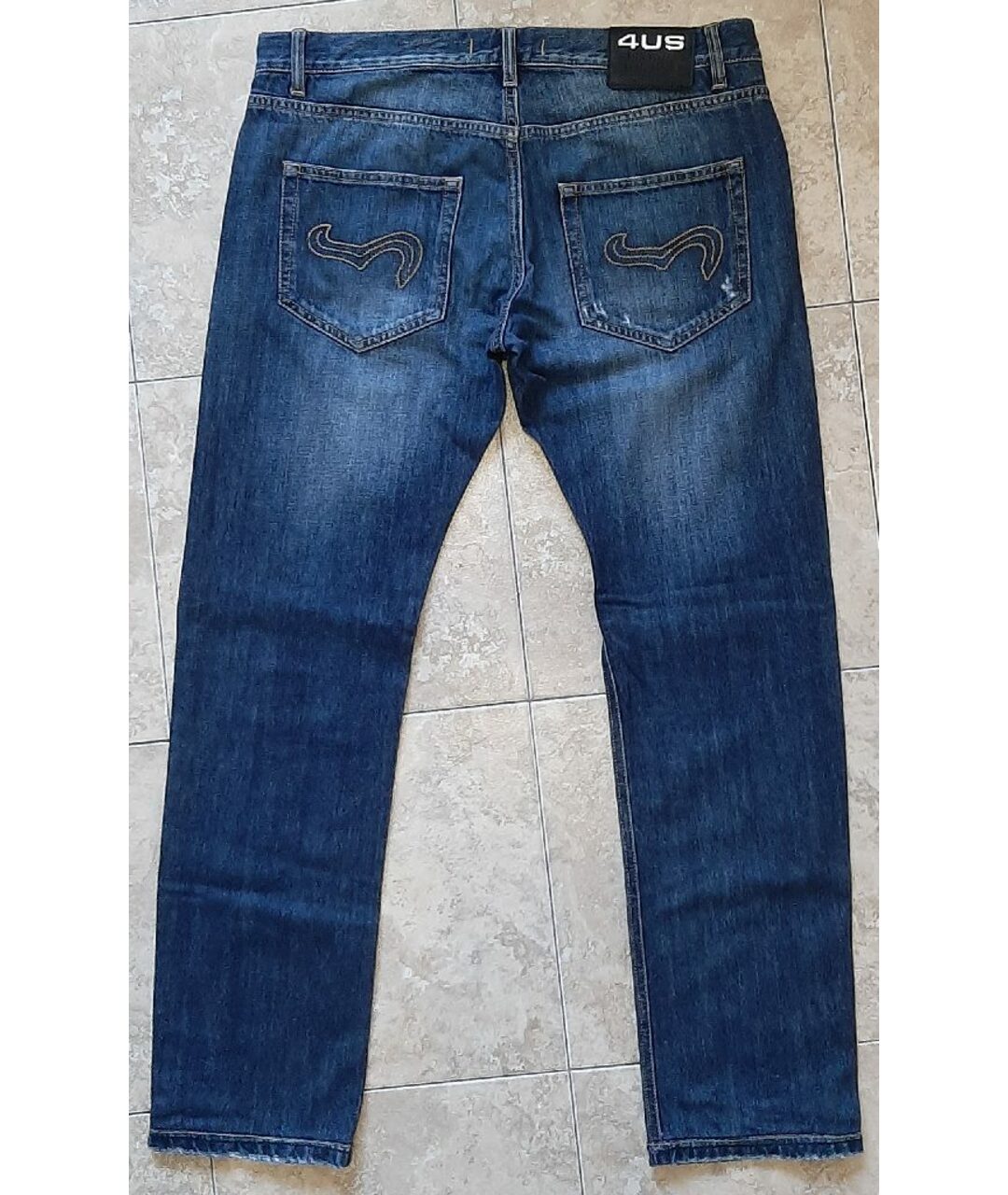 CESARE PACIOTTI Синие хлопковые прямые джинсы, фото 2