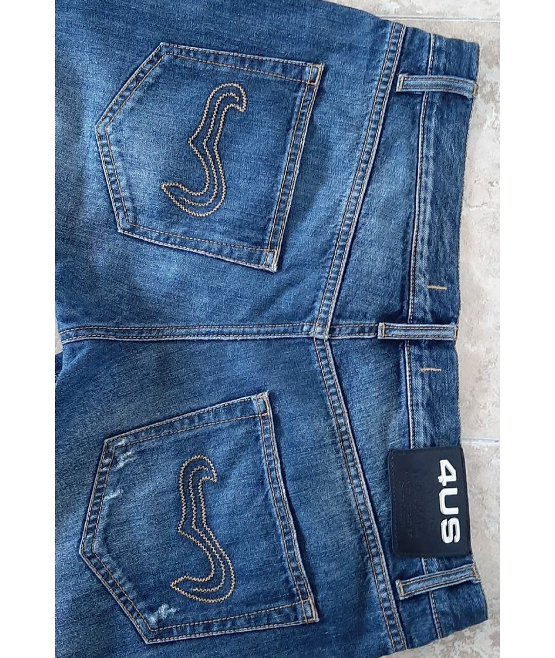 CESARE PACIOTTI Синие хлопковые прямые джинсы, фото 4