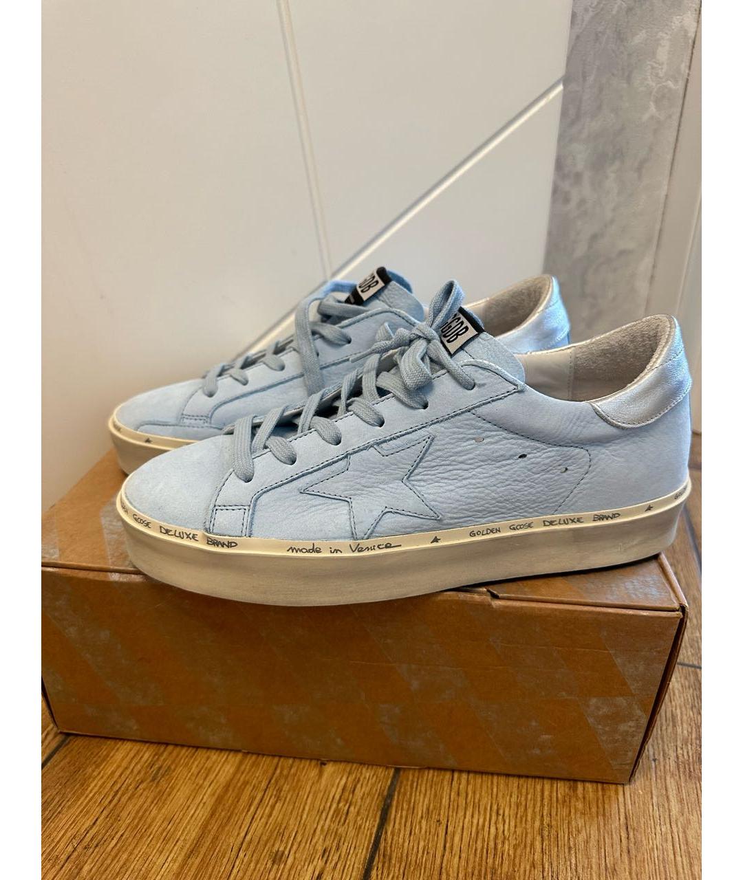 GOLDEN GOOSE DELUXE BRAND Голубые бархатные кеды, фото 2