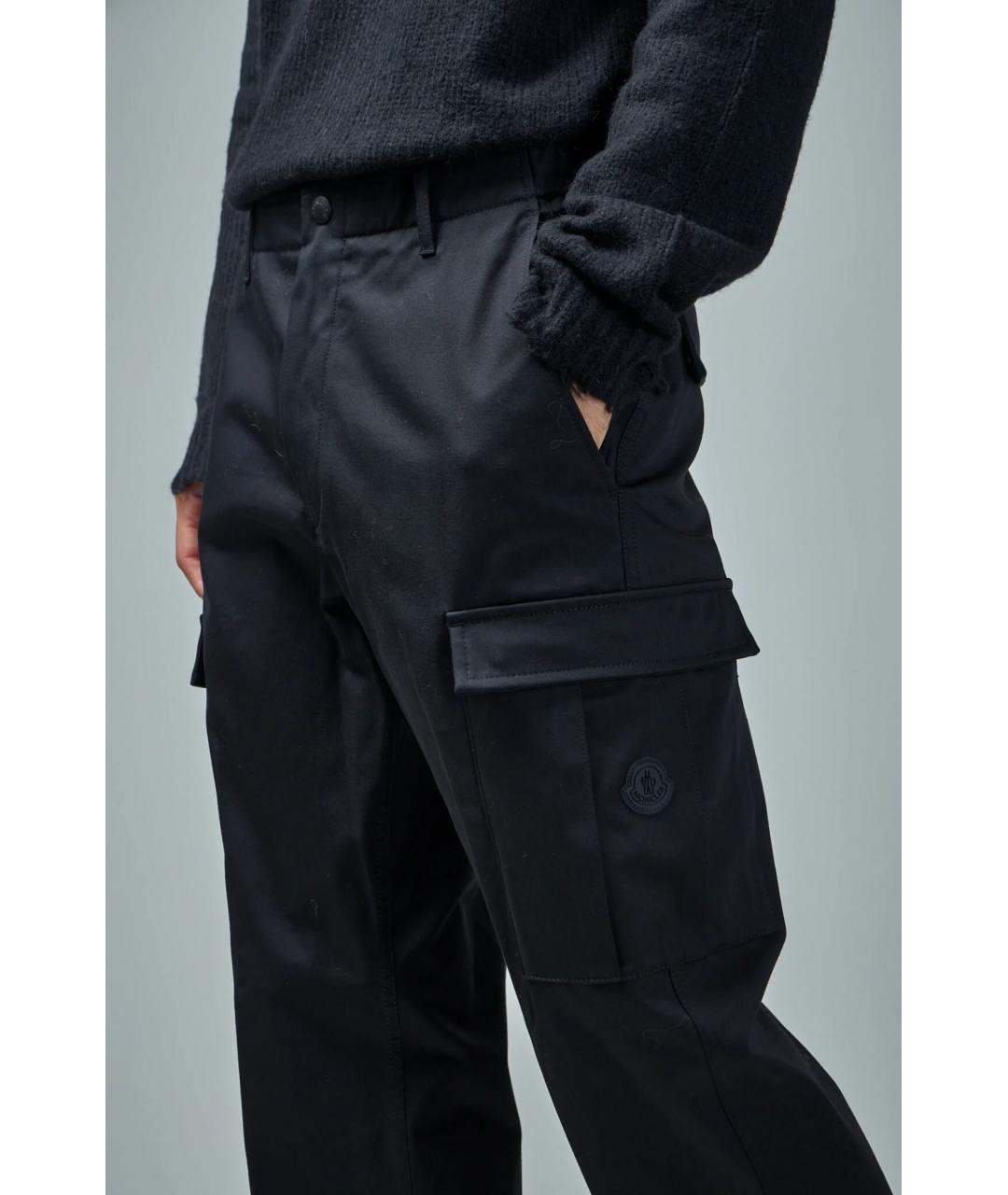 MONCLER Черные полиамидовые повседневные брюки, фото 5
