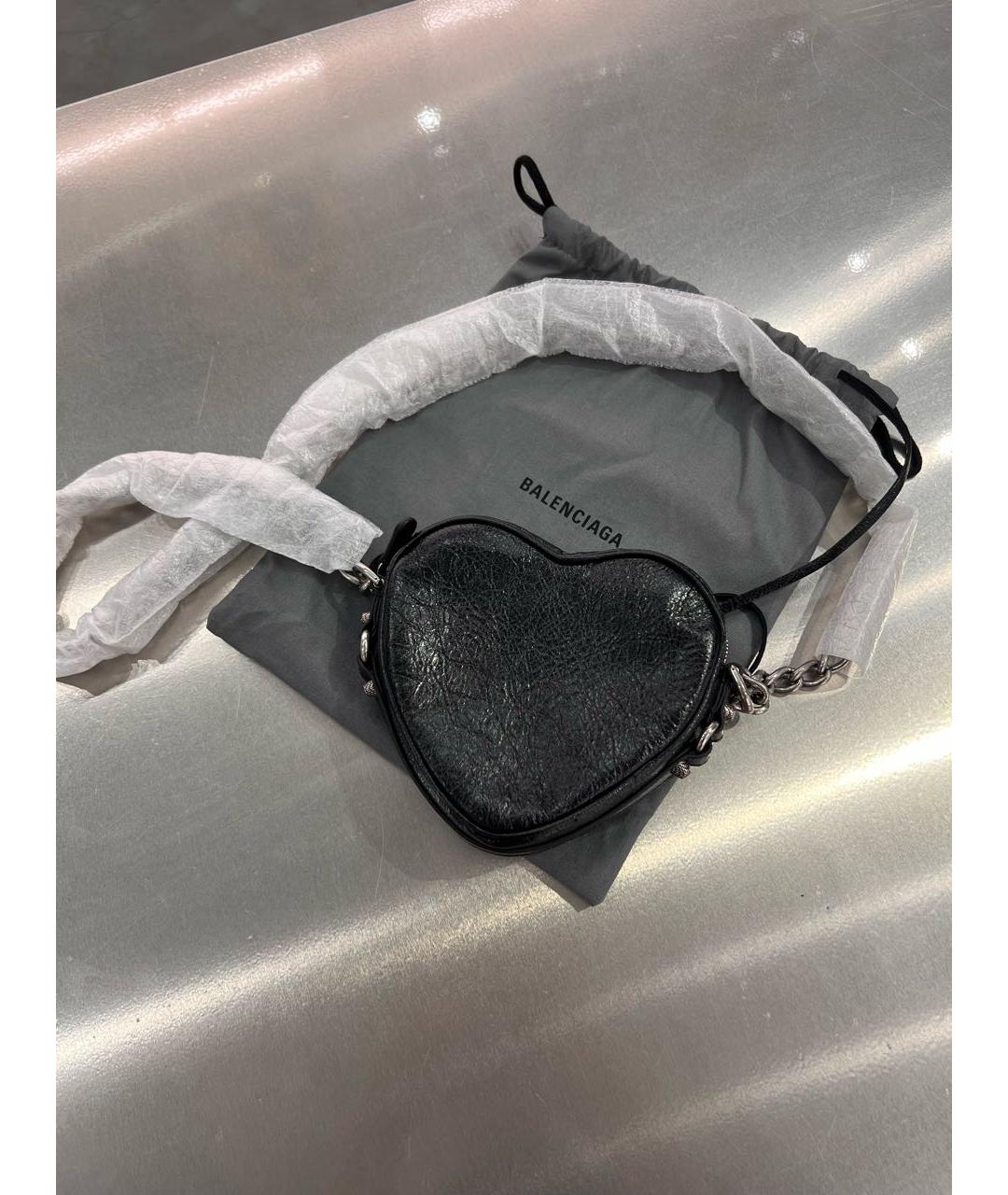 BALENCIAGA Черная кожаная сумка через плечо, фото 3